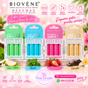 Bálsamo Labial Biovène Beeswax Miracle Lip Balm – 4 Aromas