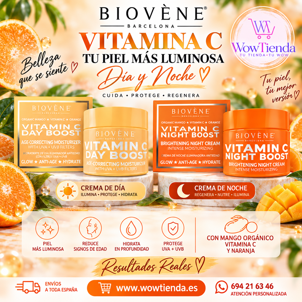 Pack Dúo Vitamina C BIOVÈNE – Crema de Día y de Noche