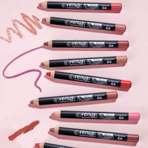pexels-photo-2535928-2535928 A vibrant display of multi-colored lip pencils arranged on a pink backdrop.